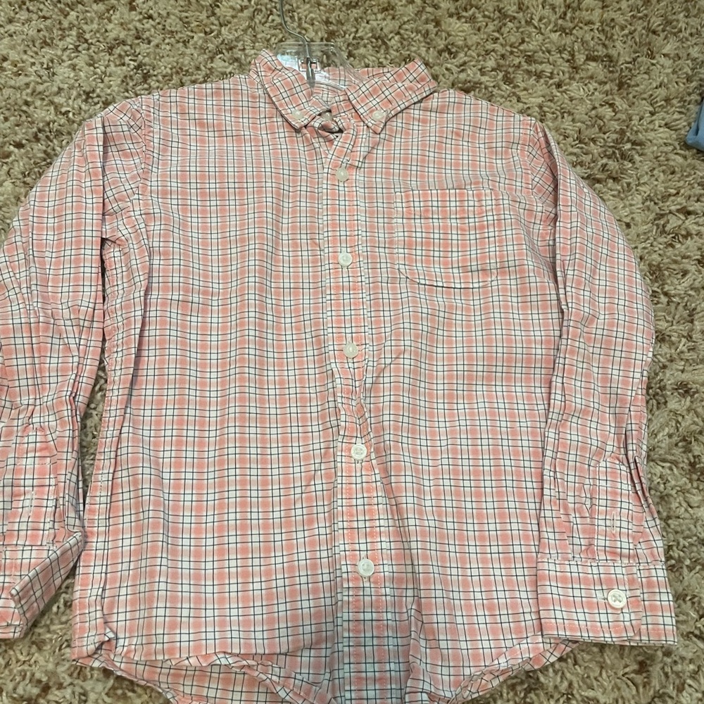 Janie and Jack Red and White Checkered Casual Shirt